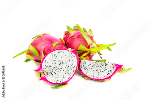 Healthy Dragon fruit isolated on white background