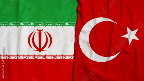 Schilderij op canvas Iran, Iranian, Islamic Republic of Iran, Turkey Flag, Republic of Turkey