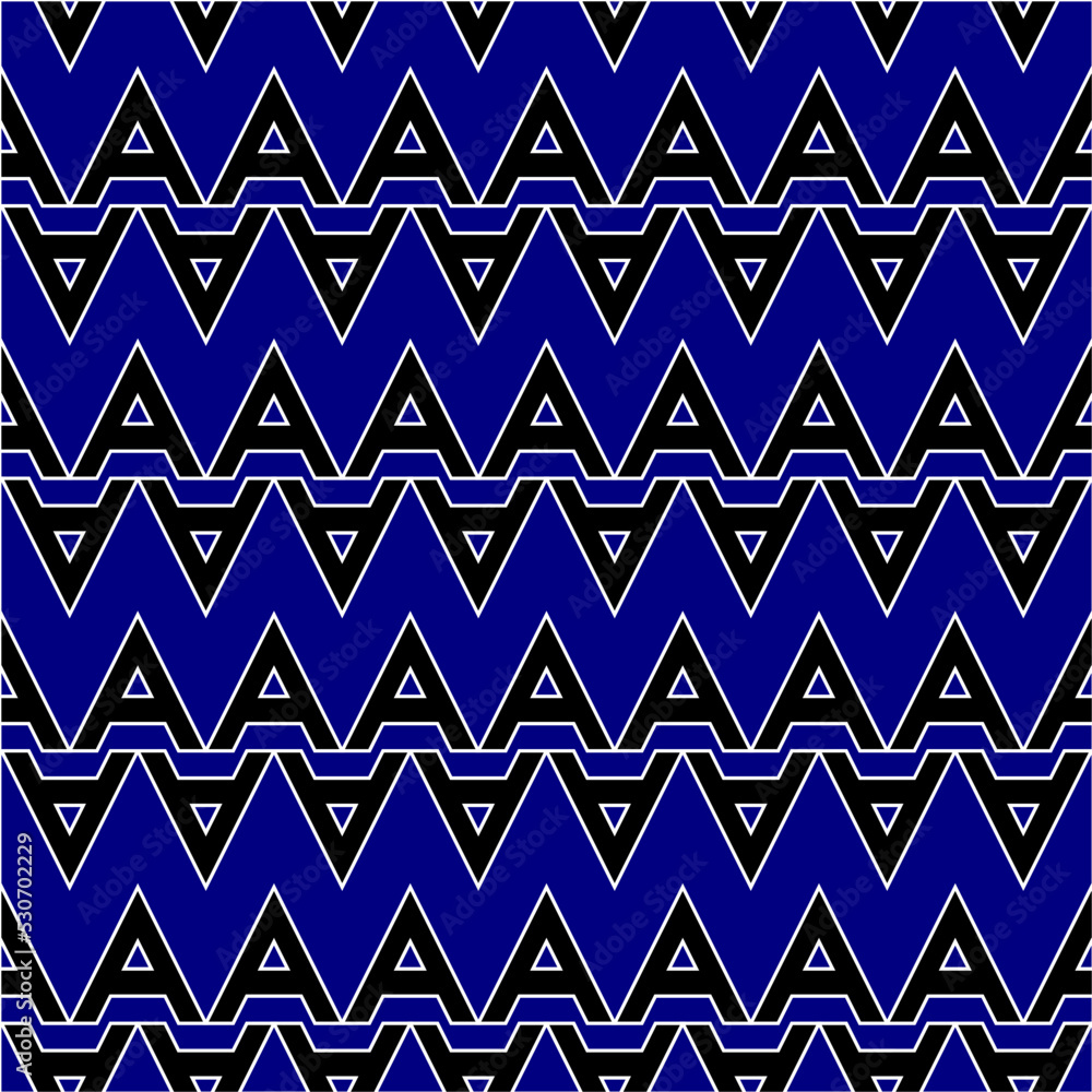 Black A alphabet letter repeat pattern on navy blue background vector. Zigzag pattern seamless background. Black A alphabet letter repeat pattern on navy blue background vector. Zigzag pattern seamless background.