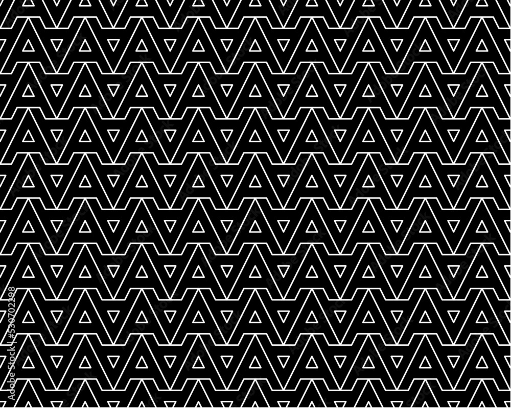 Black A alphabet letter repeat pattern background vector. Zigzag lines pattern seamless background.