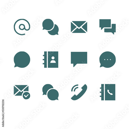 Contact us icons. Web icon set, vector Illustration on white background can used for content item photo