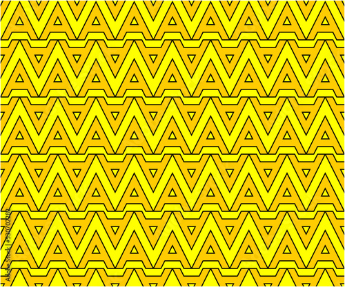 Yellow A alphabet letter repeat pattern background vector. Zigzag lines pattern seamless background.