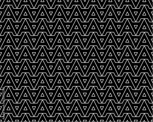 Black A alphabet letter repeat pattern background vector. Zigzag lines pattern seamless background.