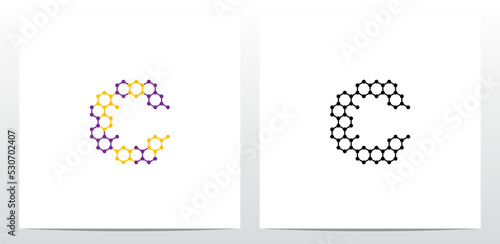Molecule Chemistry Letter Logo Design C