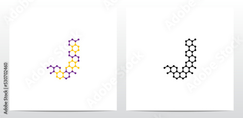Molecule Chemistry Letter Logo Design J