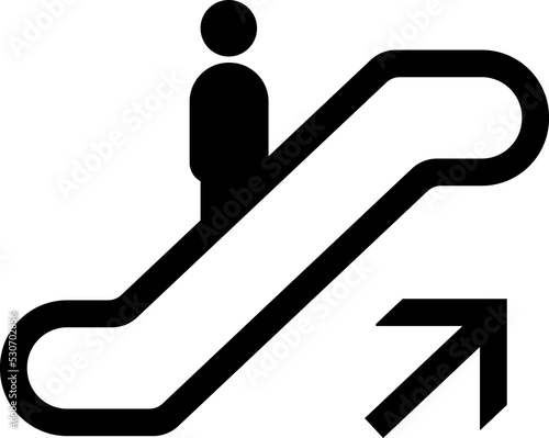 escalator (upstairs) icon / public information symbol (png) photo