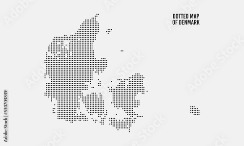 Dotted Black Map of Denmark