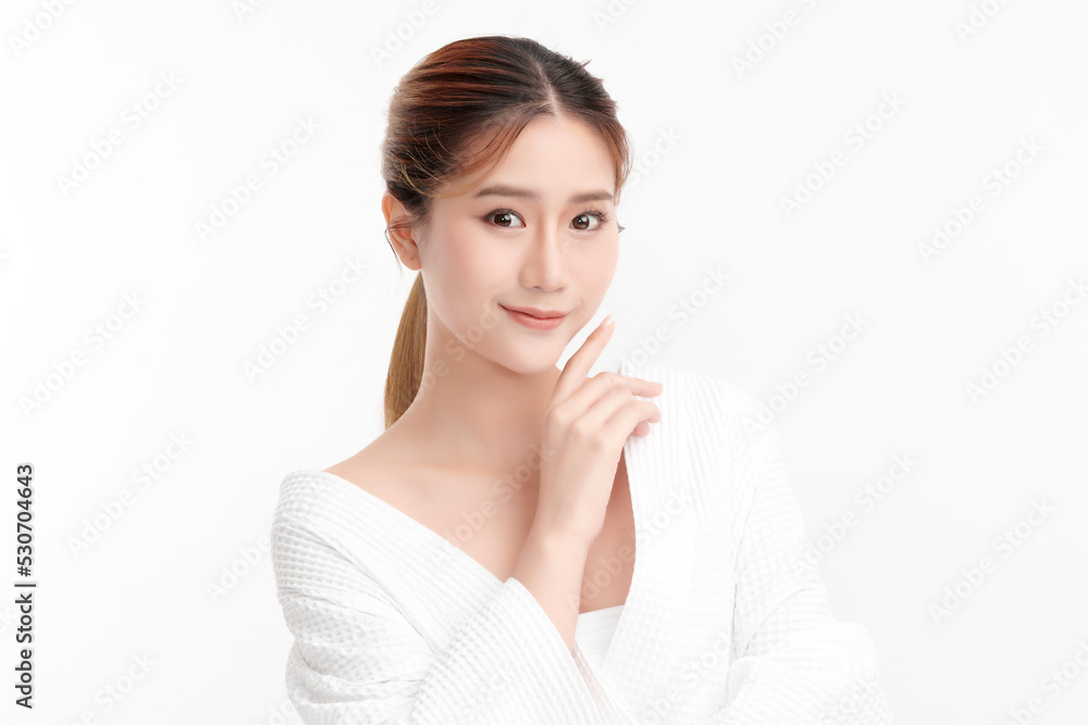 Beautiful young asian woman with clean fresh skin on white background, Face care, Facial treatment, Cosmetology, beauty and spa, Asian women portrait. Beautiful young asian woman with clean fresh skin on white background, Face care, Facial treatment, Cosmetology, beauty and spa, Asian women portrait.