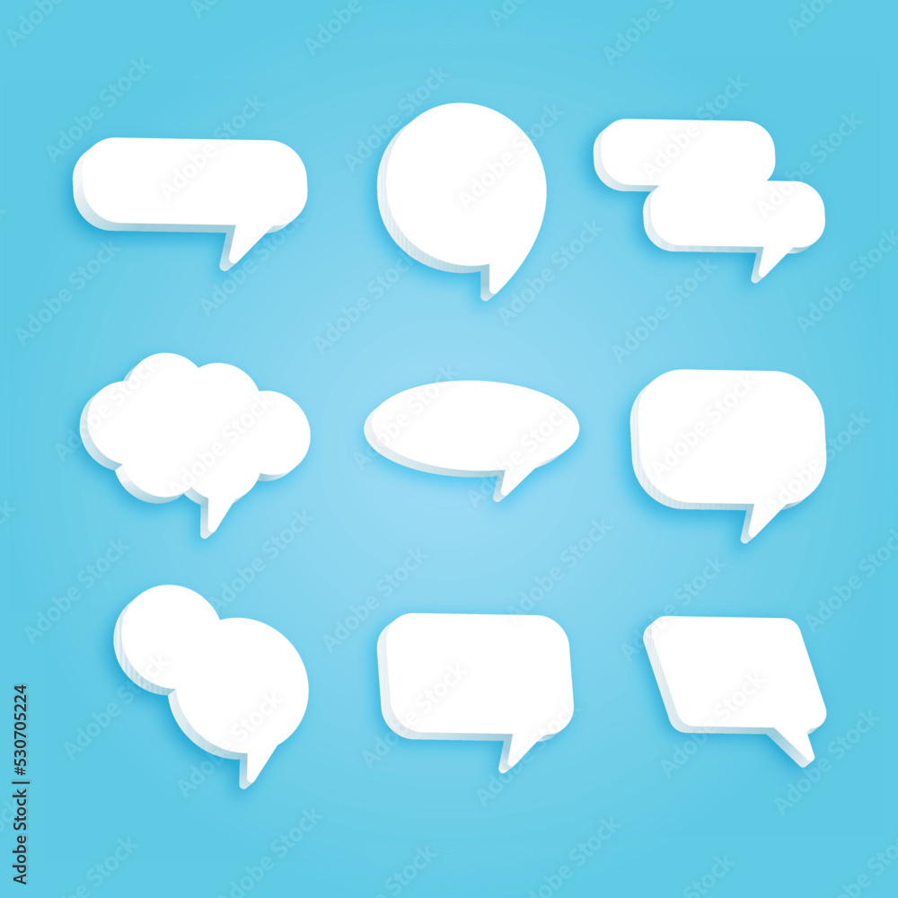 3D speech bubble chat modern design icon collection set 3D speech bubble chat modern design icon collection set