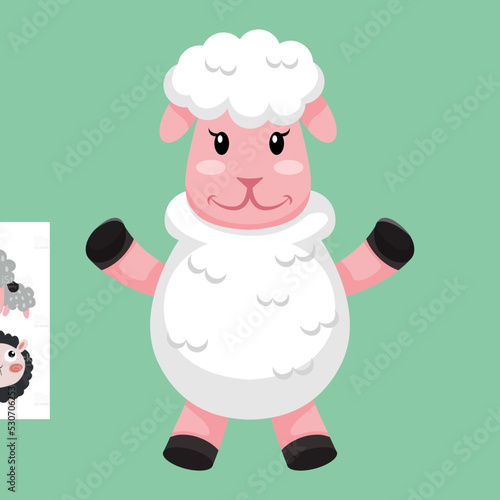 Cute Sheep Design Character Illustration