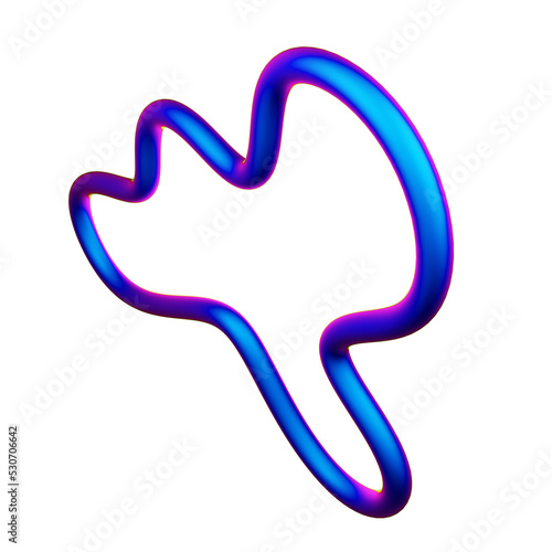 Iridescent Abstract Shape 3D Illustration