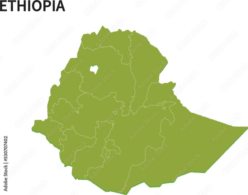 Obraz premium エチオピア/ETHIOPIAの地域区分イラスト