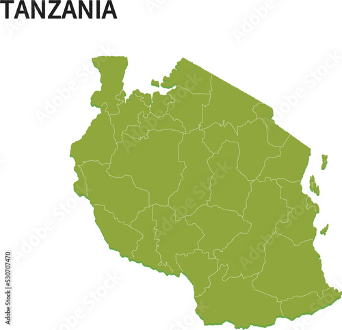 タンザニア/TANZANIAの地域区分イラスト
