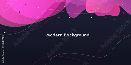 Abstract colorful pink burgundy gradient curve with minimal circle spot background