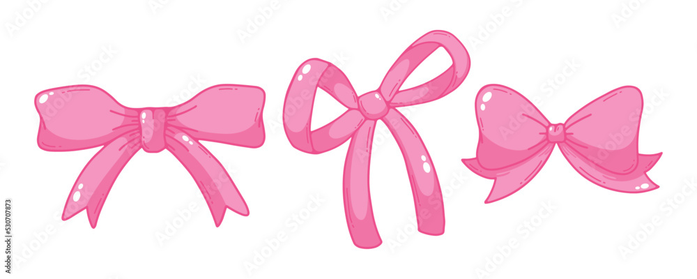 Handdrawn Pink Ribbon Illustration Handdrawn Pink Ribbon Illustration