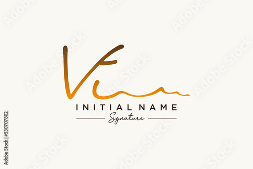 Initial VI signature logo template vector. Hand drawn Calligraphy lettering Vector illustration.