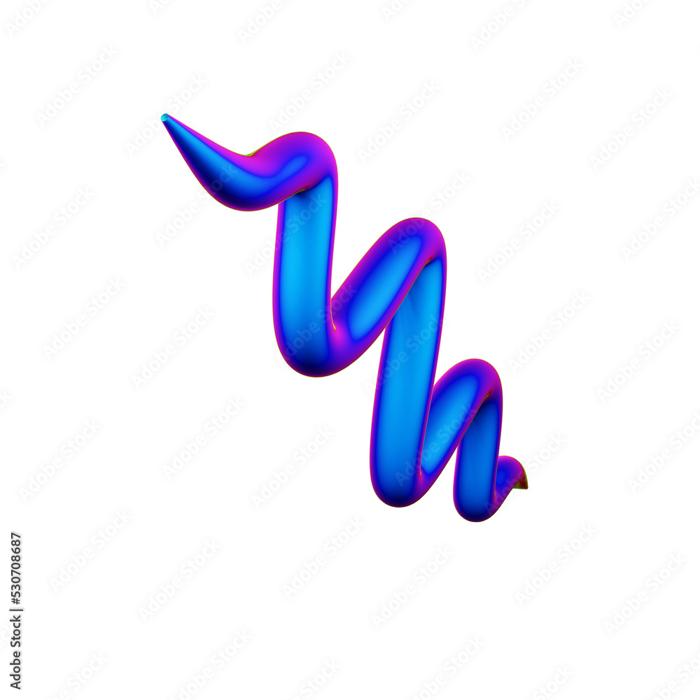 Iridescent Abstract Shape 3D Illustration Iridescent Abstract Shape 3D Illustration