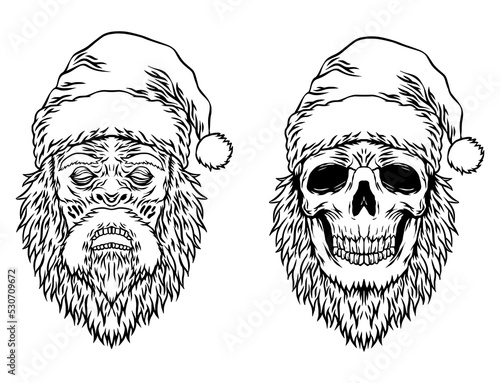 Zombi santa vector art
