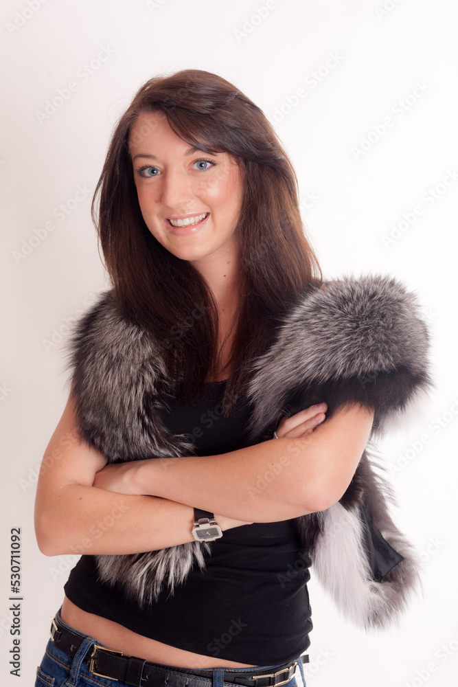 portrait of a girl on a white background portrait of a girl on a white background