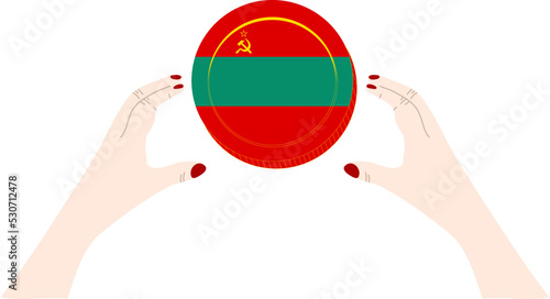 Transnistria Flag hand drawn,transnistrian ruble hand drawn photo