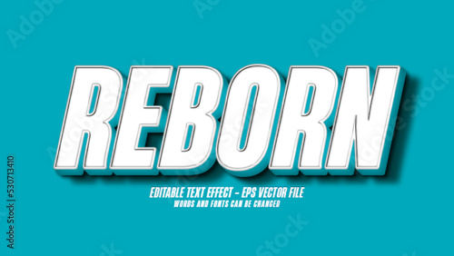 3D Reborn Editable Text Effect Template For Illustrator