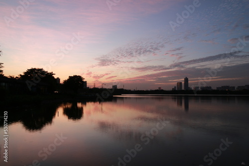 sunset over the lake