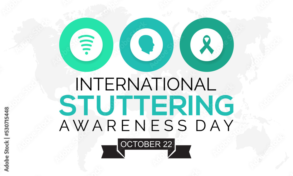 International Stuttering awareness day is observed every year on October 22, banner, poster, card and background design.
