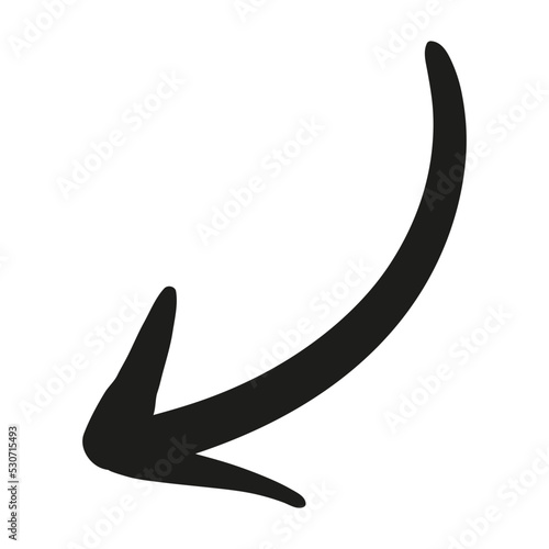 curly arrow hand drawn