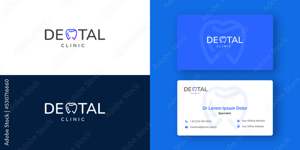 Dental clinic vector logo template