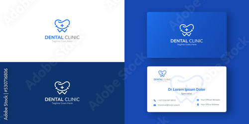 Dental clinic vector logo template