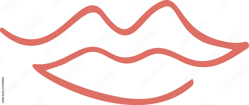 Abstract organic human lips liquid shape