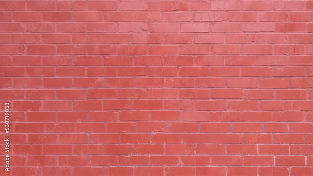 Fototapeta premium Red brick wall texture background. Background for text. Exterior architecture concept.