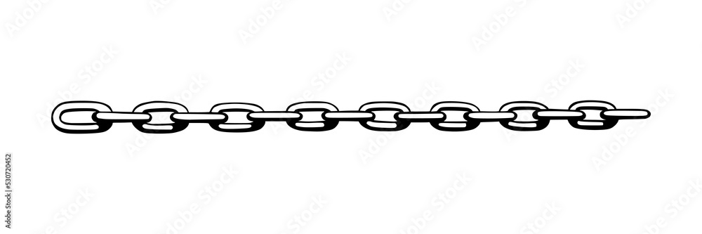 Chain as symbol of unity and cooperation. Sketch of metal chains. Vector illustration isolated in white background Chain as symbol of unity and cooperation. Sketch of metal chains. Vector illustration isolated in white background