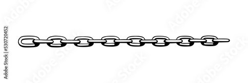 Chain as symbol of unity and cooperation. Sketch of metal chains. Vector illustration isolated in white background