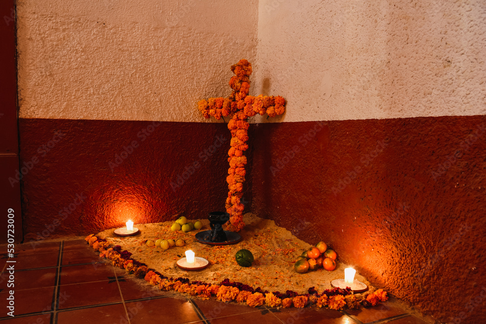 Decorations on the day of the dead celebrations in Michoacán, México City