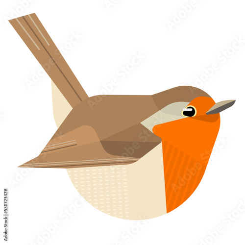 illustration of a European robin bird