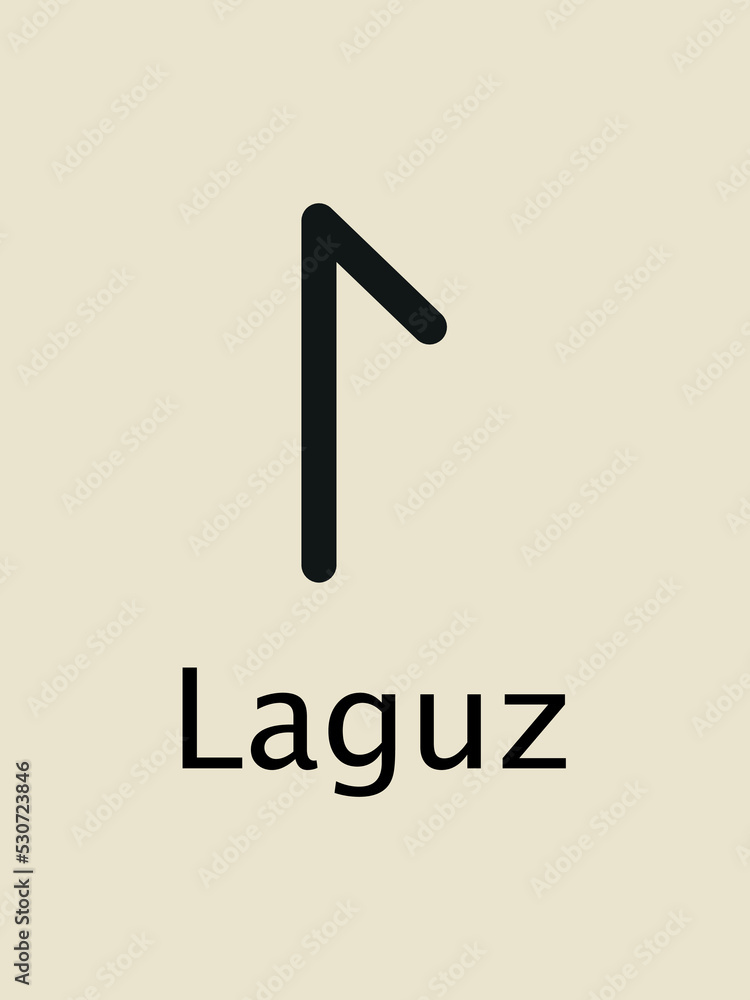 Laguz Rune alphabet, Futhark. Writing ancient Germans. Vector Mystical ...