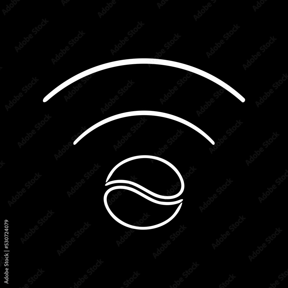 Coffee and Wi-fi Illustration for Logo or Design Element. Simple, Eyecatching, and Memorable. Vector Illustration Coffee and Wi-fi Illustration for Logo or Design Element. Simple, Eyecatching, and Memorable. Vector Illustration