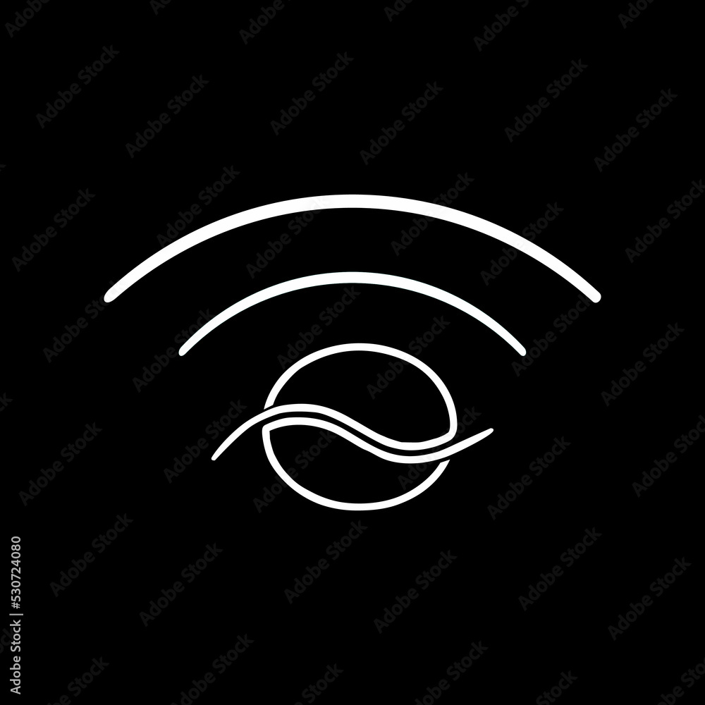 Coffee and Wi-fi Illustration for Logo or Design Element. Simple, Eyecatching, and Memorable. Vector Illustration Coffee and Wi-fi Illustration for Logo or Design Element. Simple, Eyecatching, and Memorable. Vector Illustration