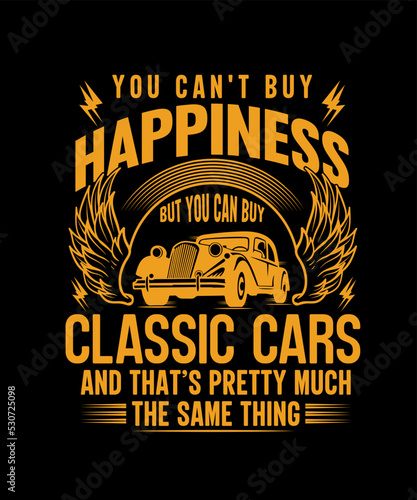 Classic car t-shirt design