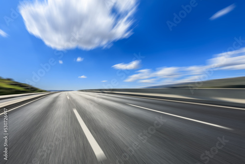 Fast moving road and sky cloud background