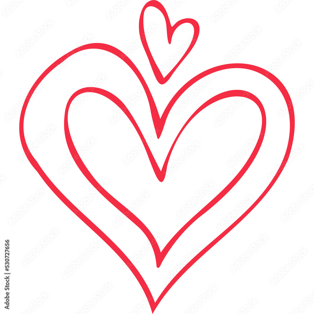 Simple red heart, hand drawn illustration in doodle style. Valentine's day, love, romance. Transparent PNG clipart Simple red heart, hand drawn illustration in doodle style. Valentine's day, love, romance. Transparent PNG clipart