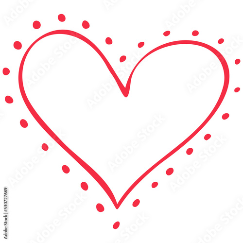 Simple red heart  hand drawn illustration in doodle style. Valentine s day  love  romance. Transparent PNG clipart