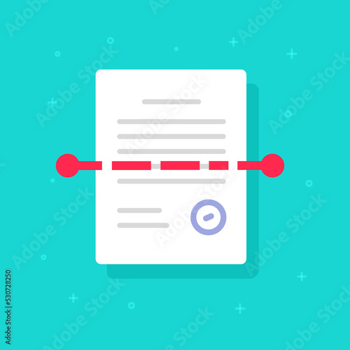 Scan or recognize text paper document icon vector, ocr software technology symbol flat illustration, file scanning modern graphic isolated image photo