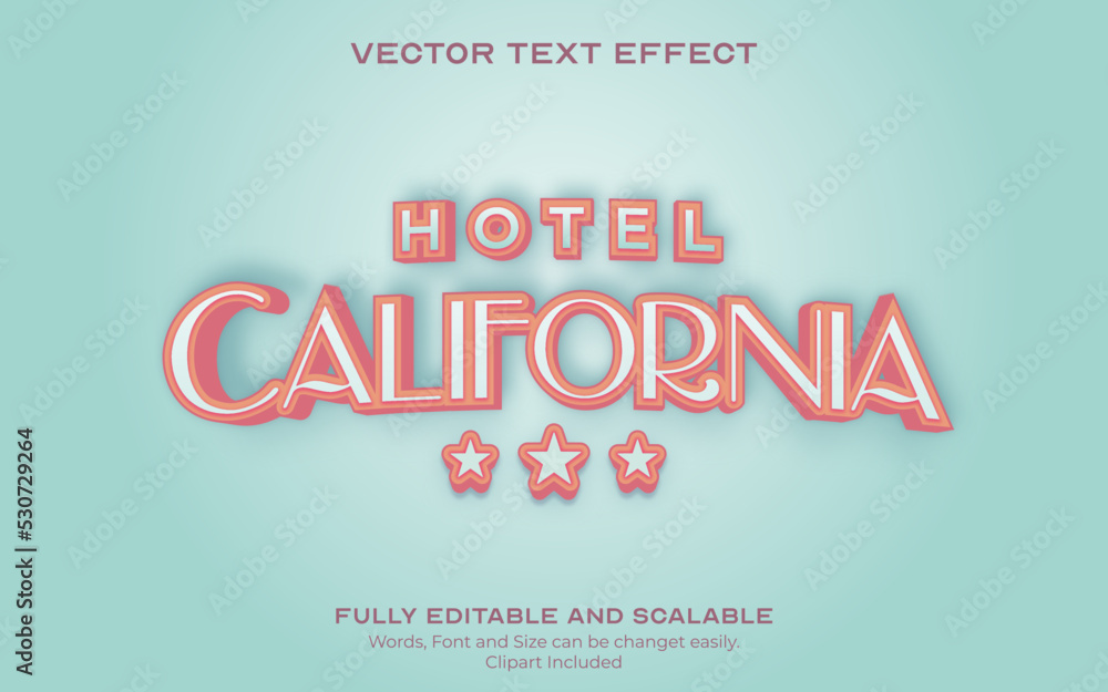 Hotel California Text effect. Modern sophisticated text effect template