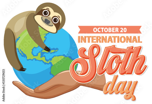 International sloth day banner concept vector