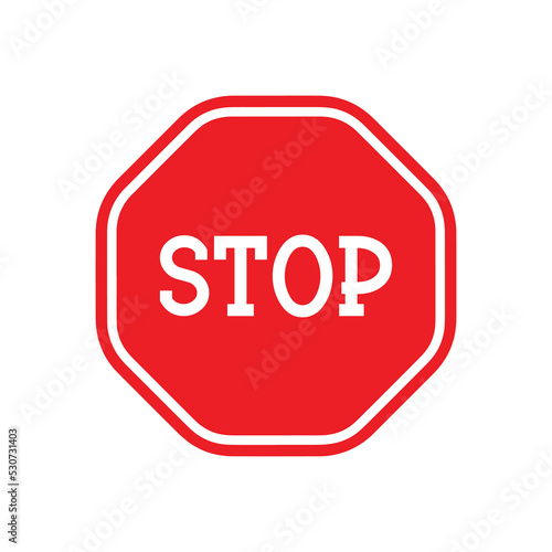 Red stop sign. Vector icon 
