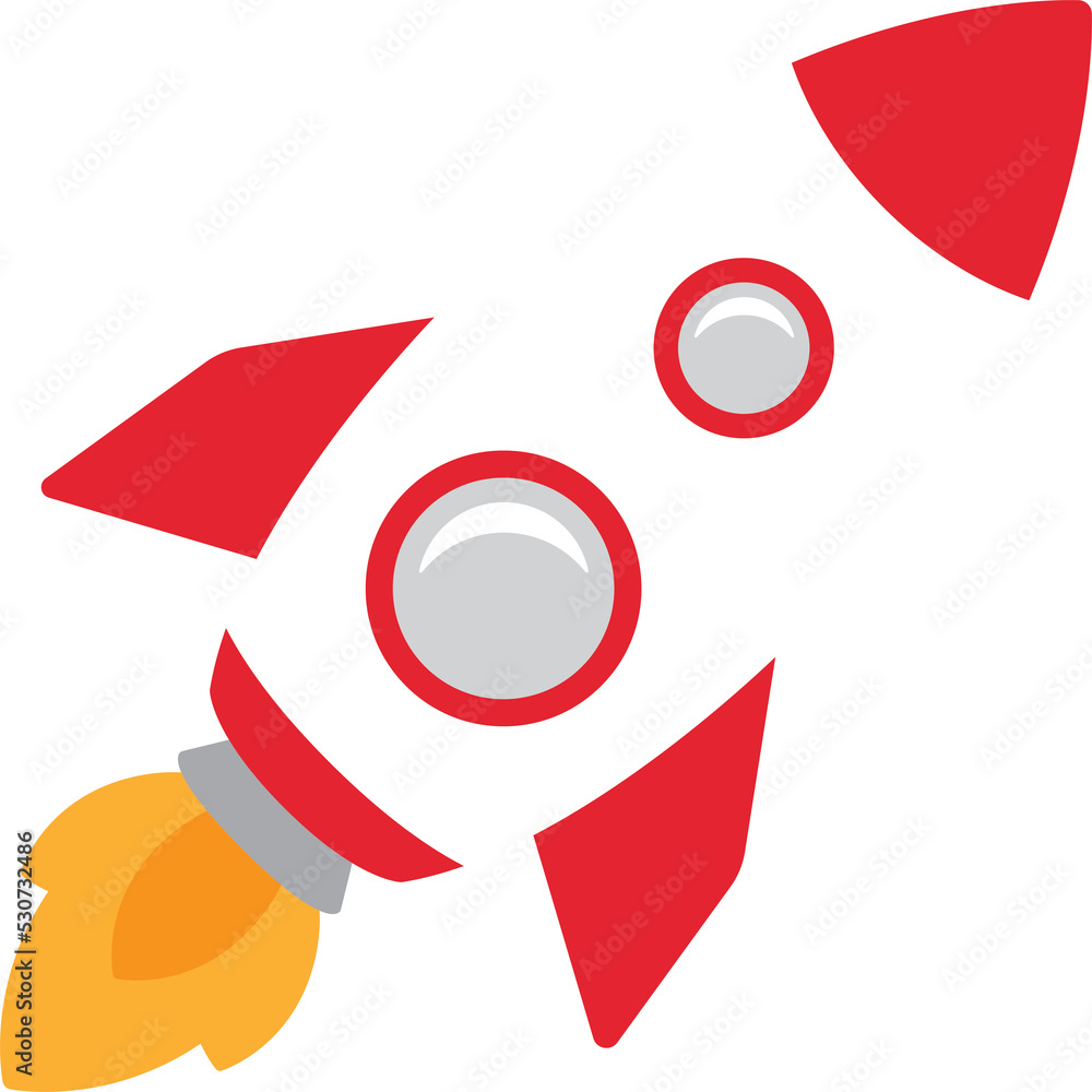 Rocket ship icon. Flat design illustration. Rocket ship icon. Flat design illustration.