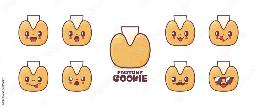 fortune cookie cartoon. food vector illustration fortune cookie cartoon. food vector illustration