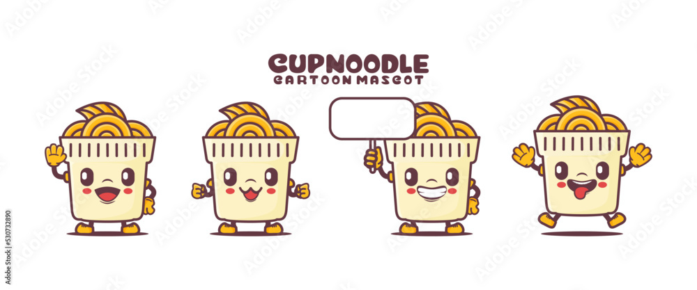 cup noodle cartoon mascot with different expressions cup noodle cartoon mascot with different expressions
